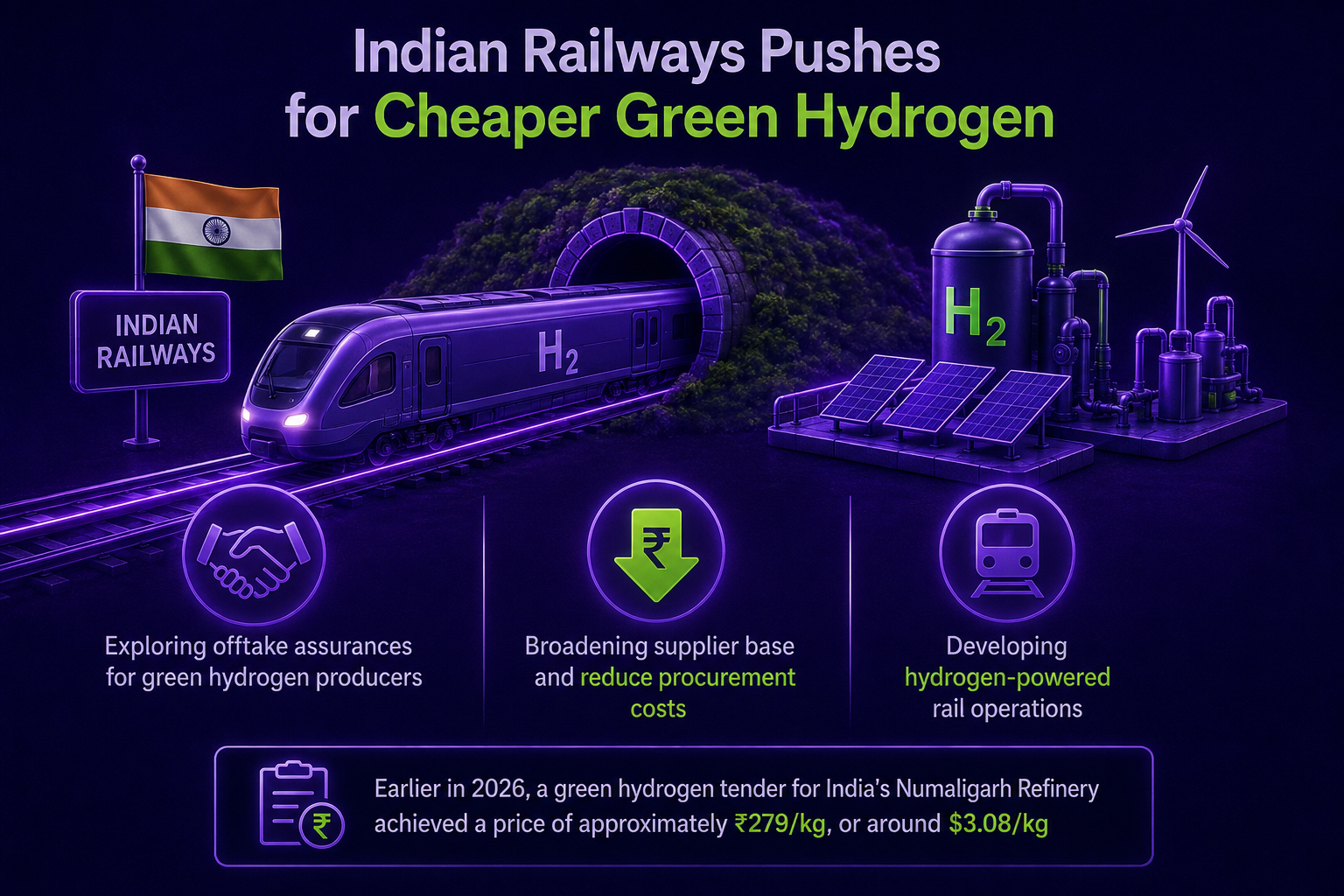 Indian Railways green hydrogen procurement and hydrogen-powered rail development