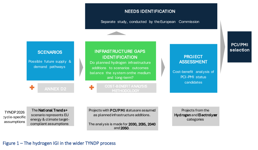 European hydrogen infrastructure gaps identification within the wider TYNDP process